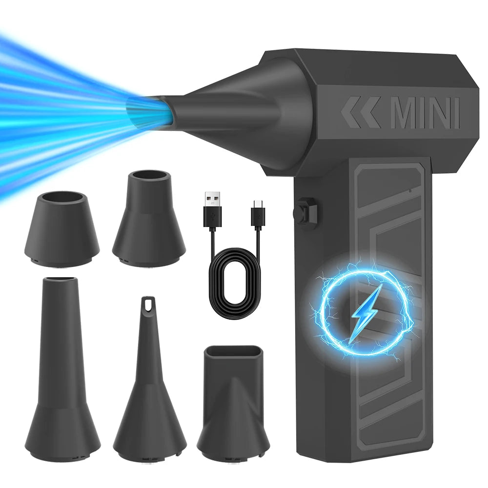 Violent Fan 130000RPM Powerful Air Blower Vacuum Dust Cleaner Type-C Charging Strong Winds 52m/s Brushless Turbo Jet Blower ﻿