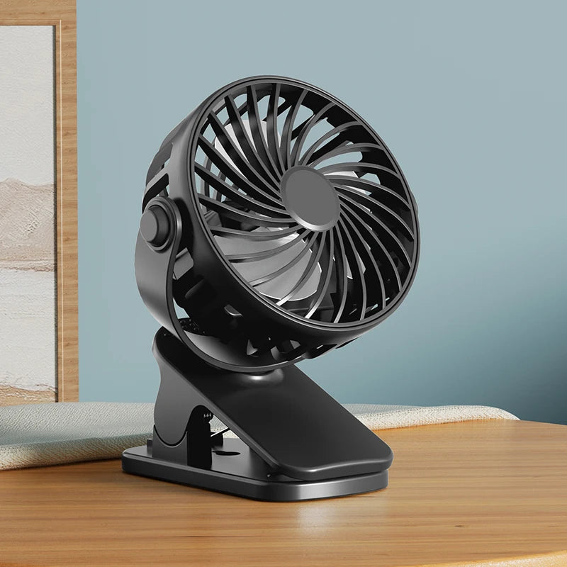 HOMEFISH Portable Rechargeable Clip Fan 720° Rotatable Hanging Fan with Night Light Air Cooler for Outdoor Camping Ventilator