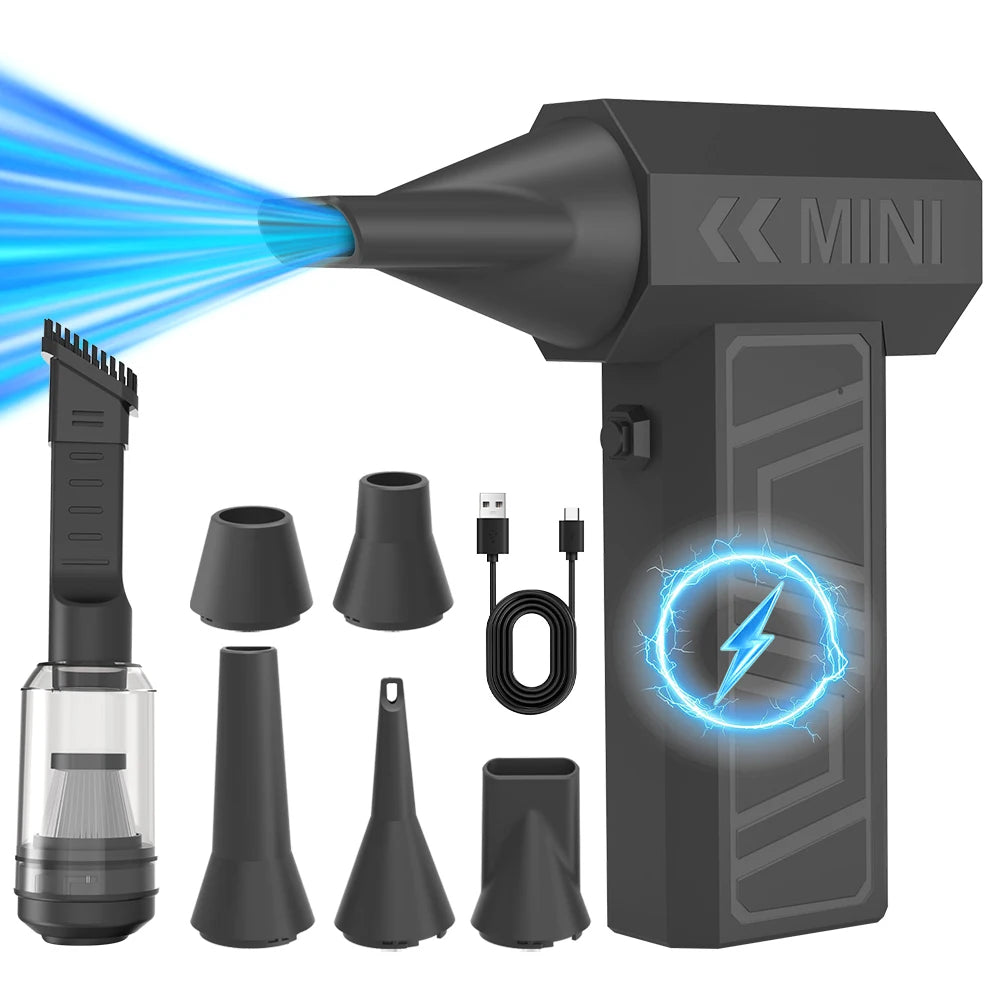 Violent Fan 130000RPM Powerful Air Blower Vacuum Dust Cleaner Type-C Charging Strong Winds 52m/s Brushless Turbo Jet Blower