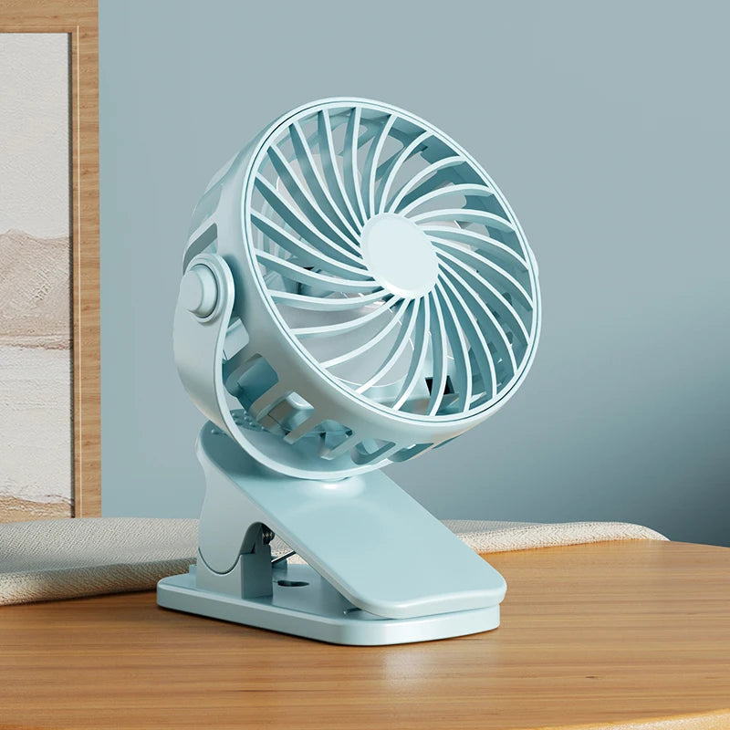 HOMEFISH Portable Rechargeable Clip Fan 720° Rotatable Hanging Fan with Night Light Air Cooler for Outdoor Camping Ventilador